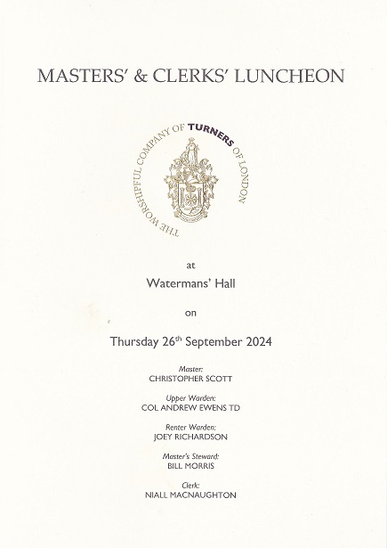 Turnes of London masters' & clerks' luncheon_Sep 24