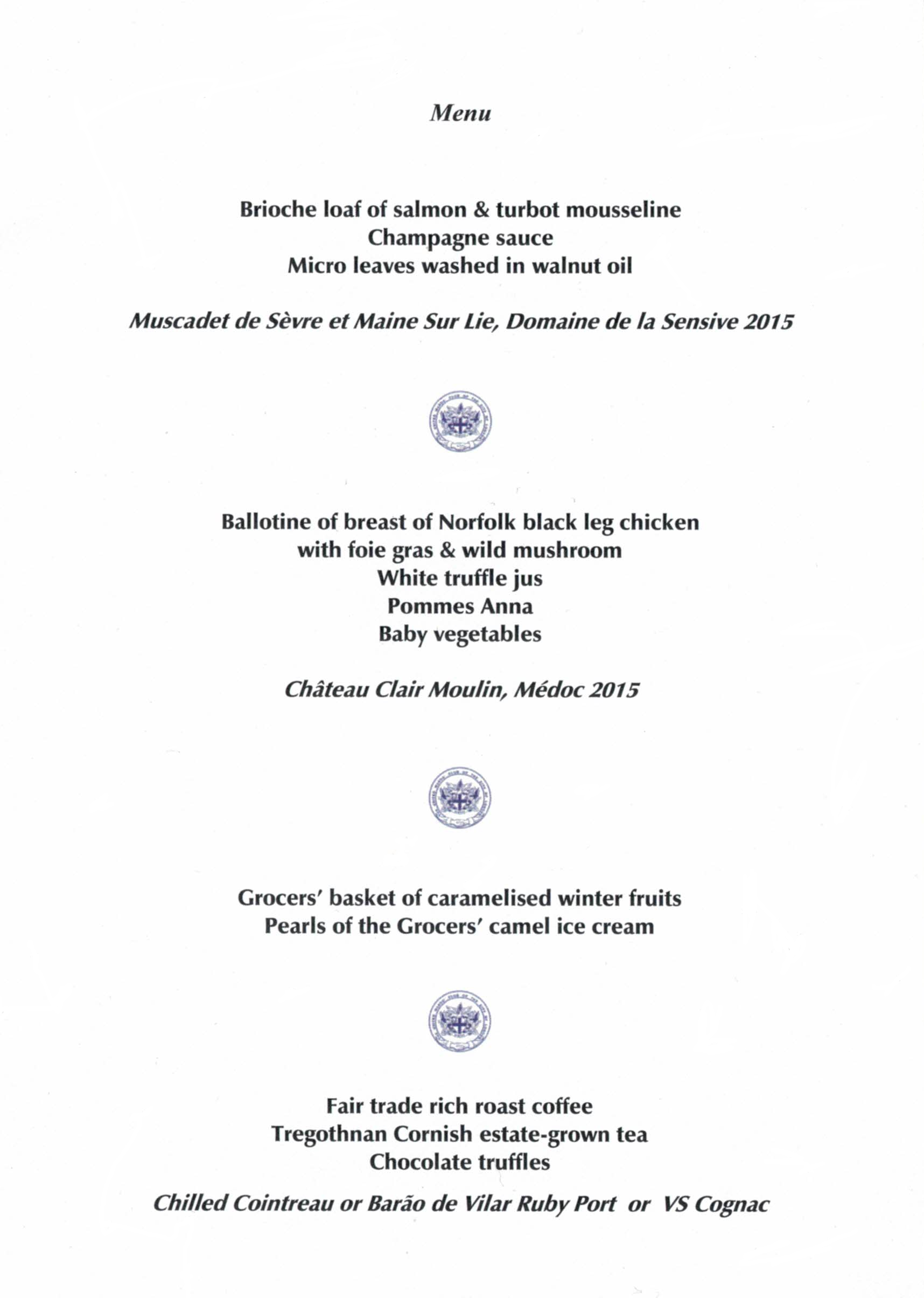 United Wards Club - Civic Luncheon at Bakers' Hall, London Feb 2018