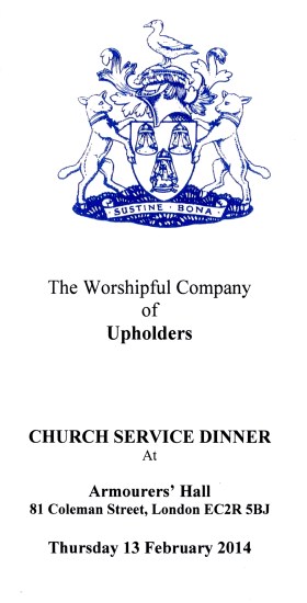 Upholders Company - Church Service Dinner, Feb 2014