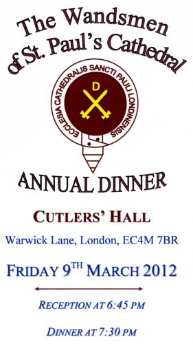 Wandsmen of St Paul's Cathedral Annual Dinner 2012