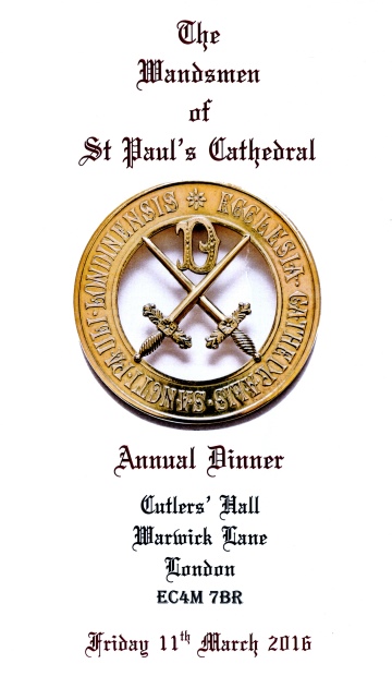 Wandsmen of St Paul's Cathedral - Annual Dinner 2016