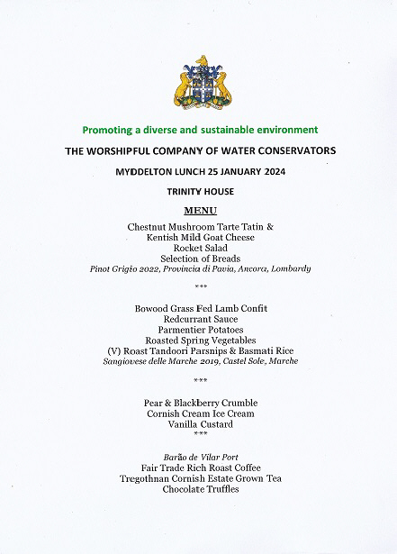 Water Conservators Luncheon at Trinity House -Jan 2024