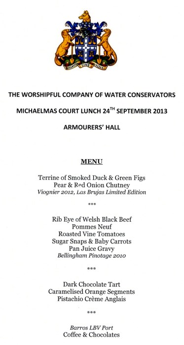Water Conservators Company, Michaelmas, Sept 2013