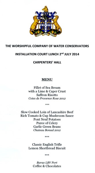 Water Conservators - Installation Court Lunch 2014