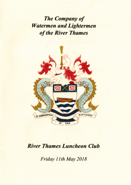 W/C Watermen and Lightermen - River Thames Luncheon Club - May 2018