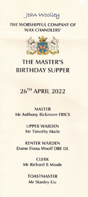 Wax Chandlers Masters, bday Supperr_April22