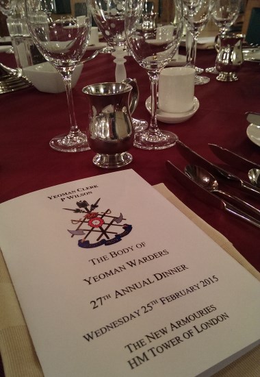 Yeoman Warders of the Tower of London  - Annual Dinner at The New Armouries, Tower of London, Feb 2015