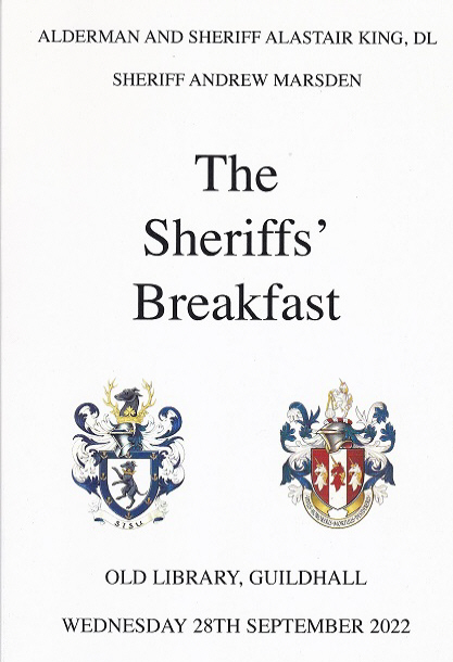 Sheriffs' Breakfast- Old Library Guildhall Sep 2022