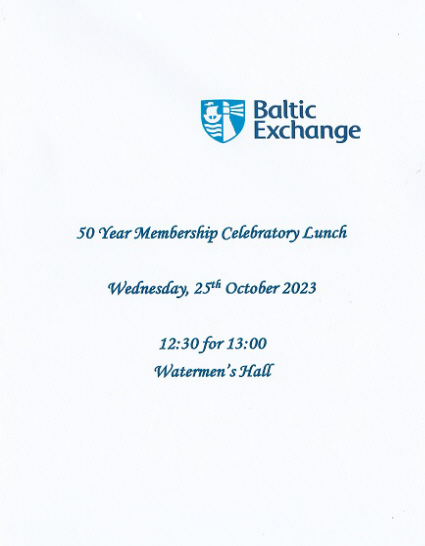 Baltic Exchange_50th Celebratory Lunch_25th Oct 23