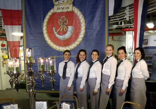 The Cook & The Butlers catering team onboard HMS Duncan at Canary Wharf - May 2016