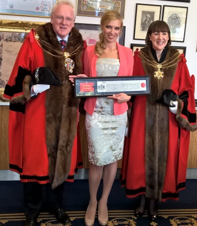 Modesta Viscockiene, event Manager at The Cook & The Butler, awarded Freedom of The City of London, Sept 2015