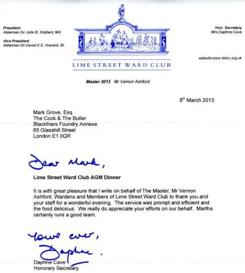 Lime Street Ward Club letter - March 2013