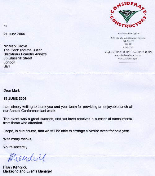 Considerate Constructors letter, June 2006