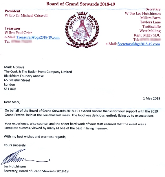 Board of Grand Stewards 2018-19 letter
